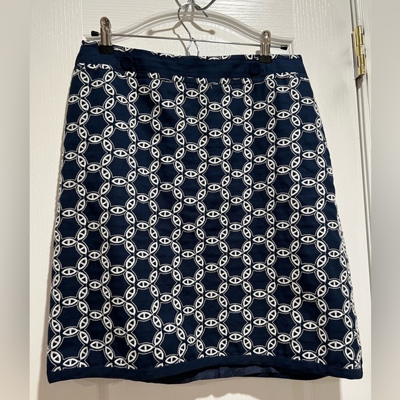 Ann Taylor Dresses & Skirts - Ann Taylor blue nautical theme/chain link pencil skirt size 8